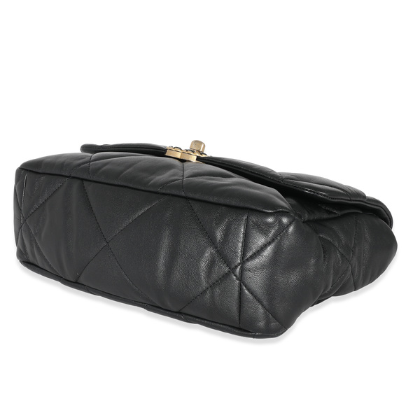 Chanel Black Shiny Lambskin Chanel 19 Flap Bag - Picture 6 of 9